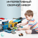 Игровой Набор Полиция 2в1 Детский Гараж Для Детских Машинок "Полицейский Участок Паркинг" Две Машинки И Вертолет Со Светом И Звуком