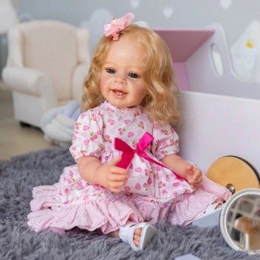 Силиконовая Коллекционная Кукла Реборн Reborn Девочка Ева ( Виниловая Кукла ) Высота 55 См