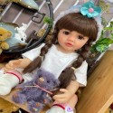 Силиконовая Коллекционная Кукла Реборн Reborn Девочка Зайка ( Виниловая Кукла ) Высота 55 См