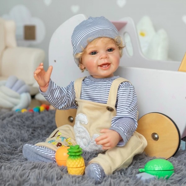 Силиконовая Коллекционная Кукла Реборн Reborn Мальчик Патрик ( Виниловая Кукла ) Высота 57 См