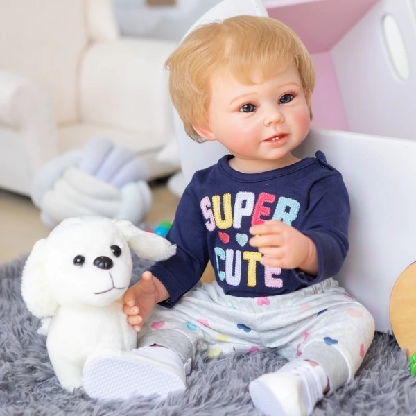 Силиконовая Коллекционная Кукла Реборн Reborn Мальчик Эрик ( Виниловая Кукла ) Высота 57 См