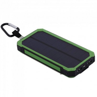 Портативный Повербанк 2в1 30000 mAh Внешний Аккумулятор в Защищенном Корпусе с Солнечной Батареей и Креплением Для Рюкзака + Мощный Фонарь и LED Индикатор DEJI S30