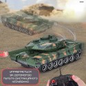 Игрушка Робот Трансформер Танк на Радиоуправлении со Светом и Звуком + Вращение на 360° на Аккумуляторе Зеленый