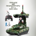 Игрушка Робот Трансформер Танк на Радиоуправлении со Светом и Звуком + Вращение на 360° на Аккумуляторе Зеленый