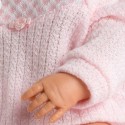 Виниловая Коллекционная Испанская Кукла Ллоренс Новорождённый Пупс 45 см Анатомическая Девочка в Розовой Одежде с Соской Llorens 