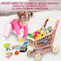 Игровой Набор Тележка с Продуктами Детская 52 Предмета + Игрушечные Деньги + Терминал Розовая