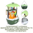 Детская Переносная Корзина с Продуктами Складная 49 Предметов 2в1 Игровой Набор Продавец с Игрушечными Деньгами + Весы Зелёная