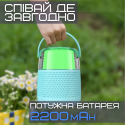 Беспроводная Мини Караоке Система Переносная Портативная Bluetooth Колонка + Функция Смены Голоса + LED Подсветка У1 Голубая